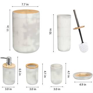 Dyiom Plastic 7 Pieces Bamboo Bathroom Accessories Sets 1268367411