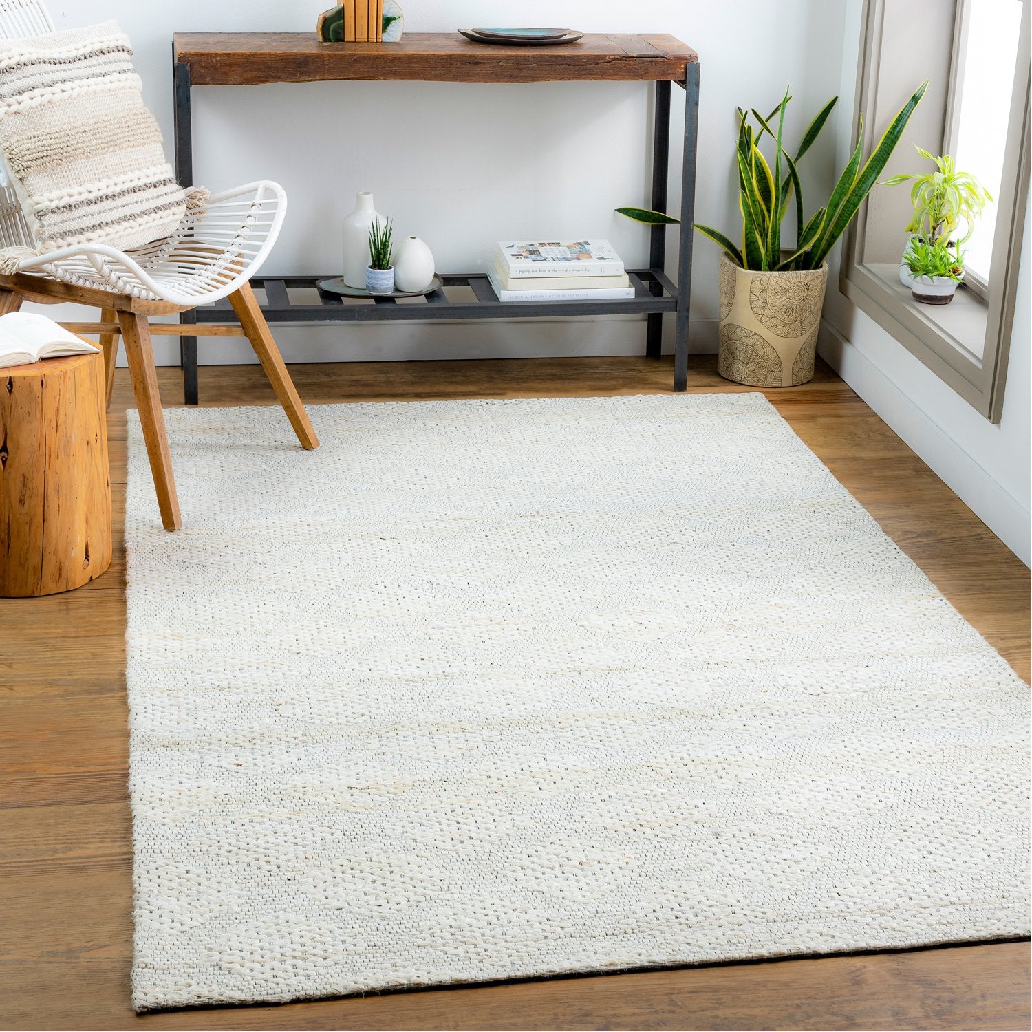 Trace Hand Woven Rug in Ivory, Black, Camel, Cream, Khaki