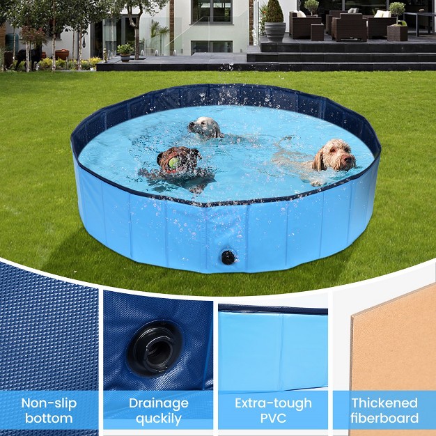 Portable Hard Plastic Swimming Pool Outdoor Collapsible Kiddie Pool Pet Bath Tub