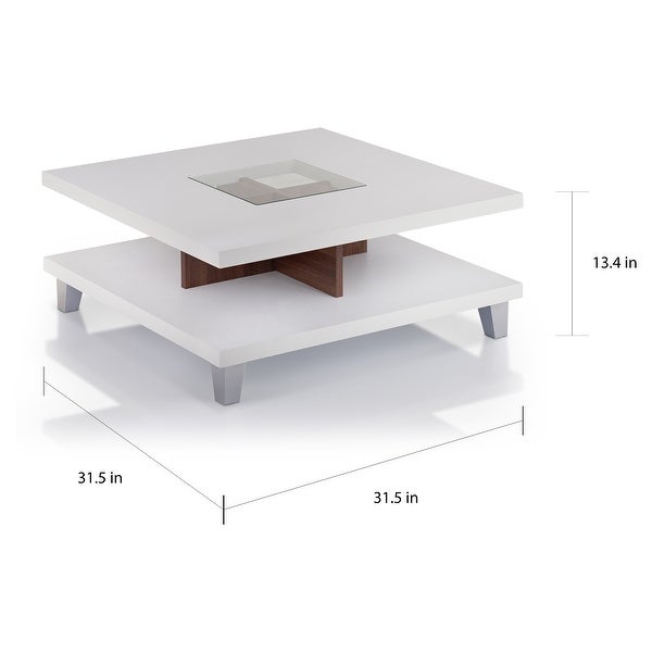 Furniture of America Sele Modern White Low-Profile Coffee Table