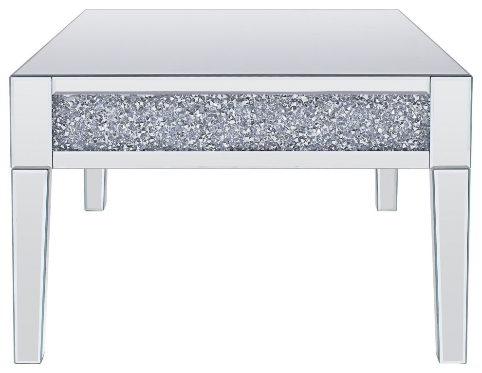 Noralie Coffee Table  Mirrored and Faux Diamonds   Contemporary   Coffee Tables   by Homesquare  Houzz