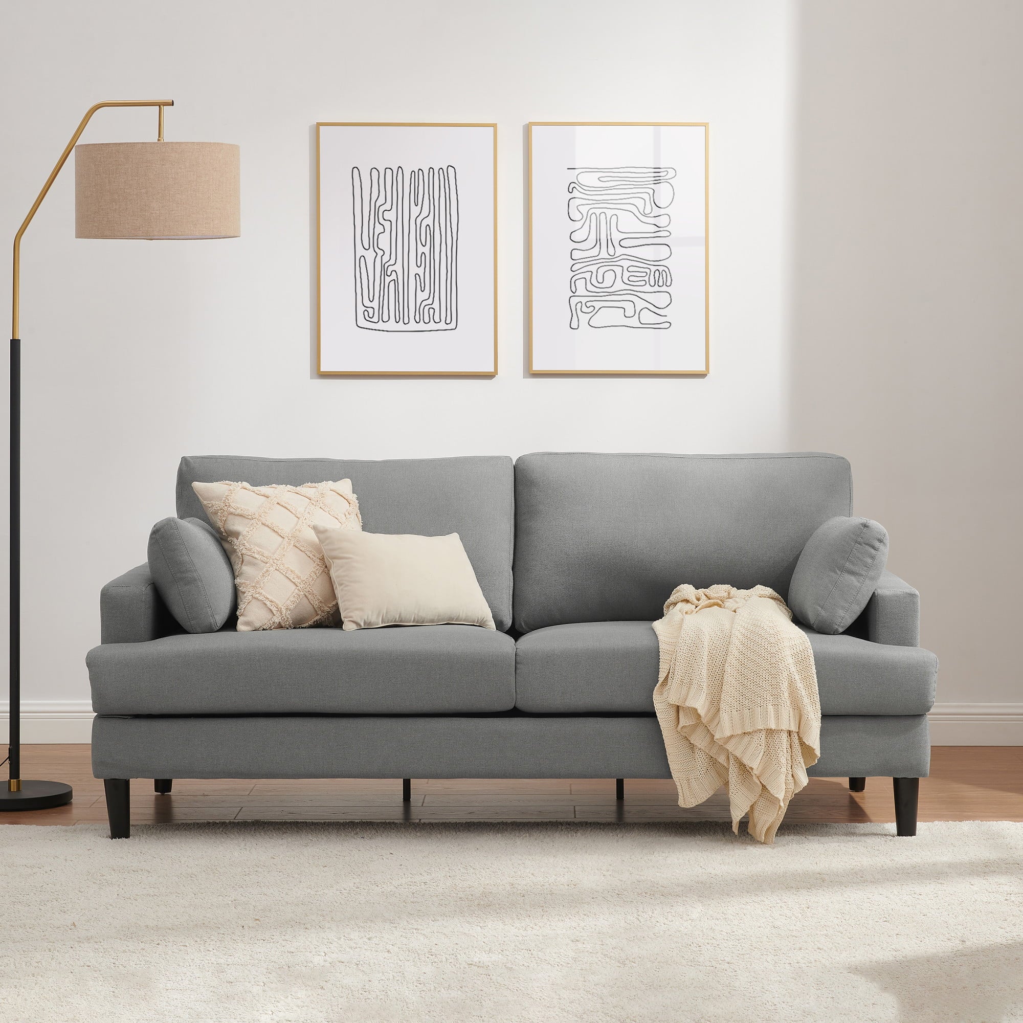 Positano Mid Modern Sofa, Smoke Grey