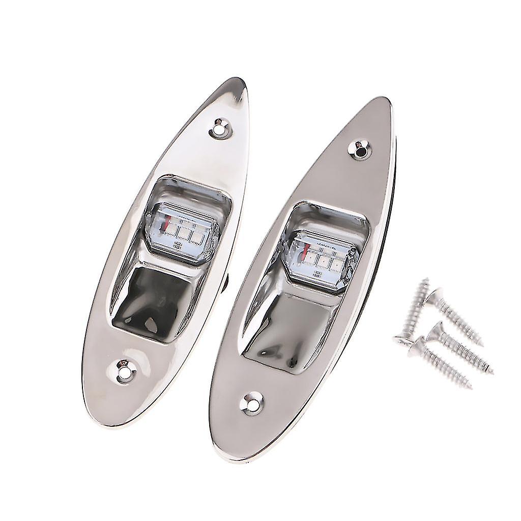 Navigation Lights Waterproof Pontoon Boat Teardrop Side Bow Lamps Stern Light， Dc 12v， Stainless Steel