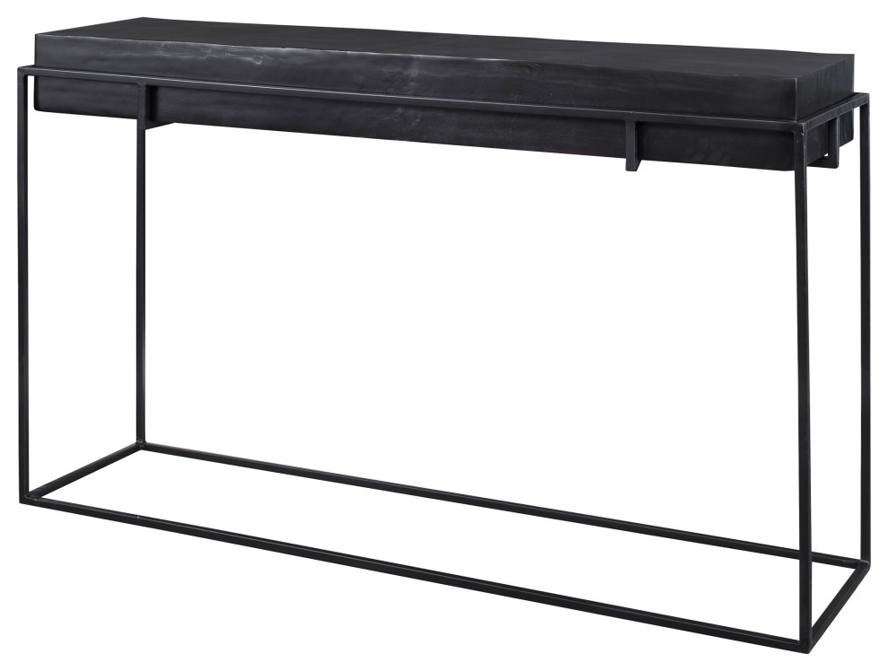 Uttermost Telone Modern Black Console table   Industrial   Console Tables   by Modern Furniture LLC  Houzz