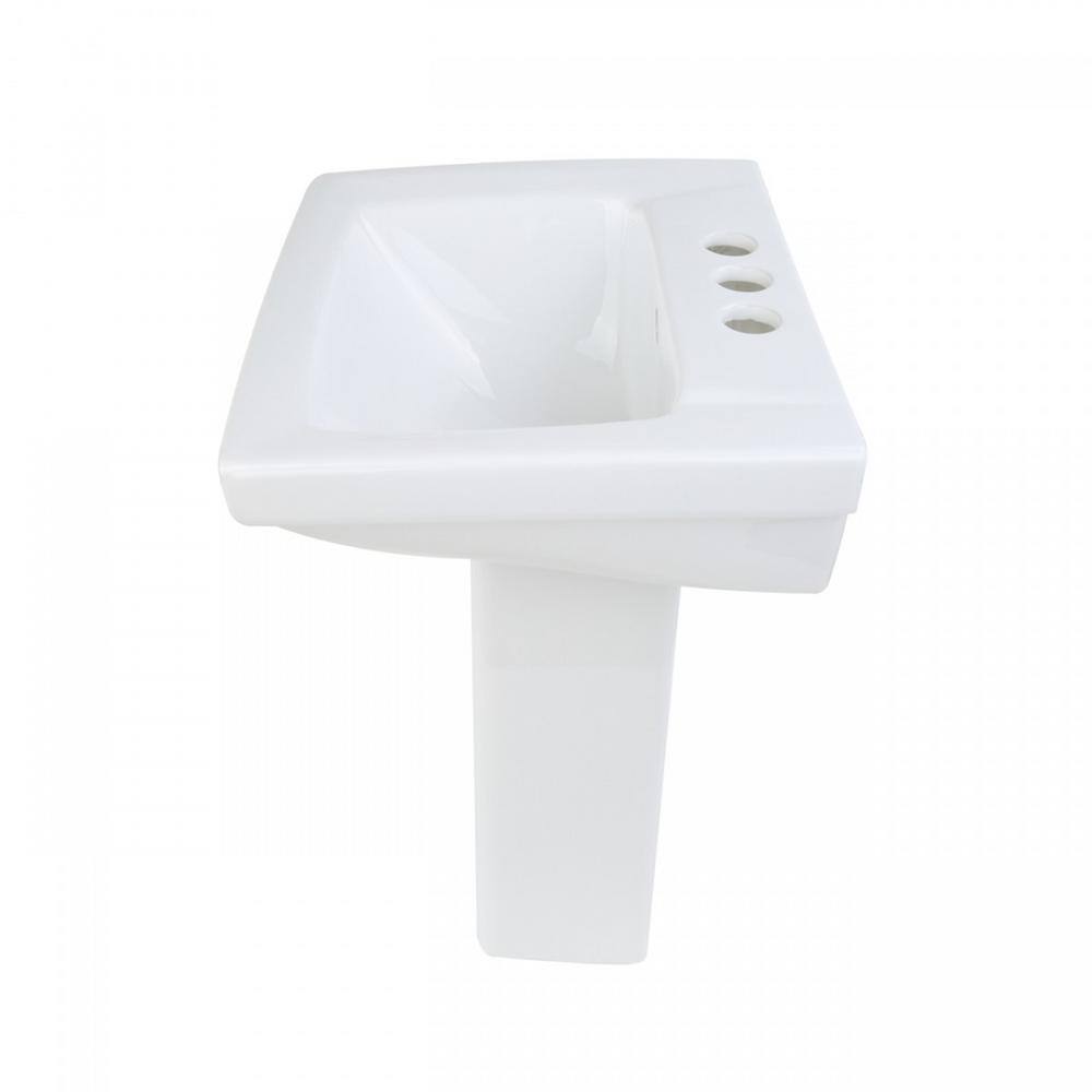 RENOVATORS SUPPLY MANUFACTURING WeeWash 21-12 in. H Child Pedestal Bathroom Sink in White with Overflow 10686