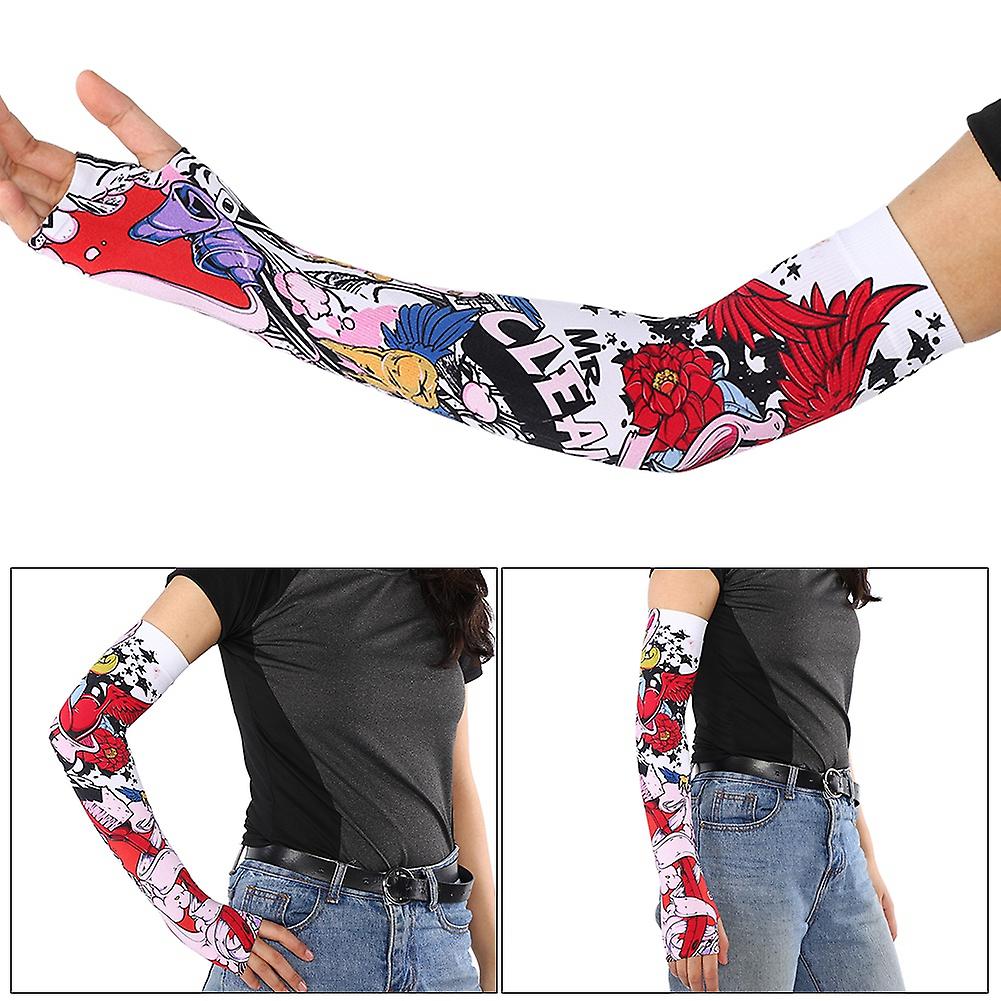 1 Pairs Arm Sleeves For Sun Protection， Cooling Sleeves Uv Sleeve Sports Half Finger Sleeves With Thumb Hole For Cycling， Fishing， Hiking， Driving[d]