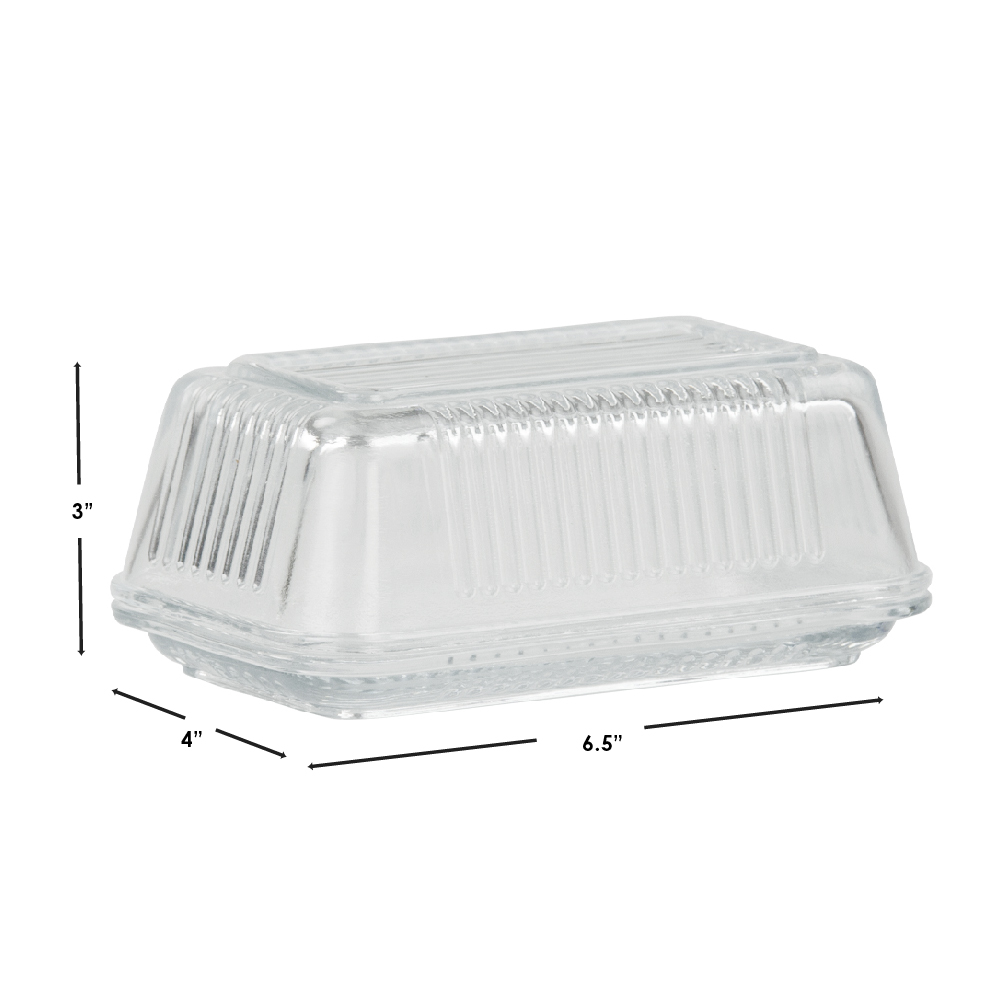 Home Basics Glass Butter Dish