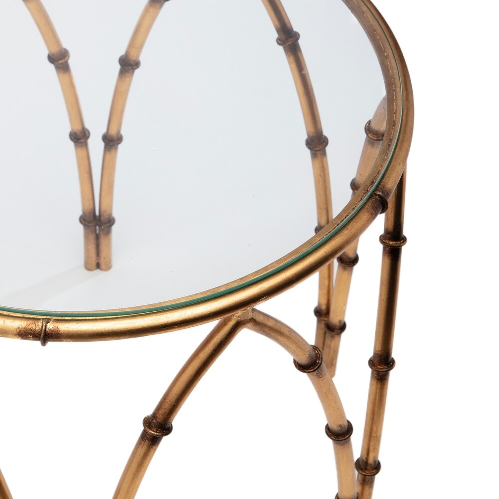 Arched Bamboo Style Side Table   23x23x22