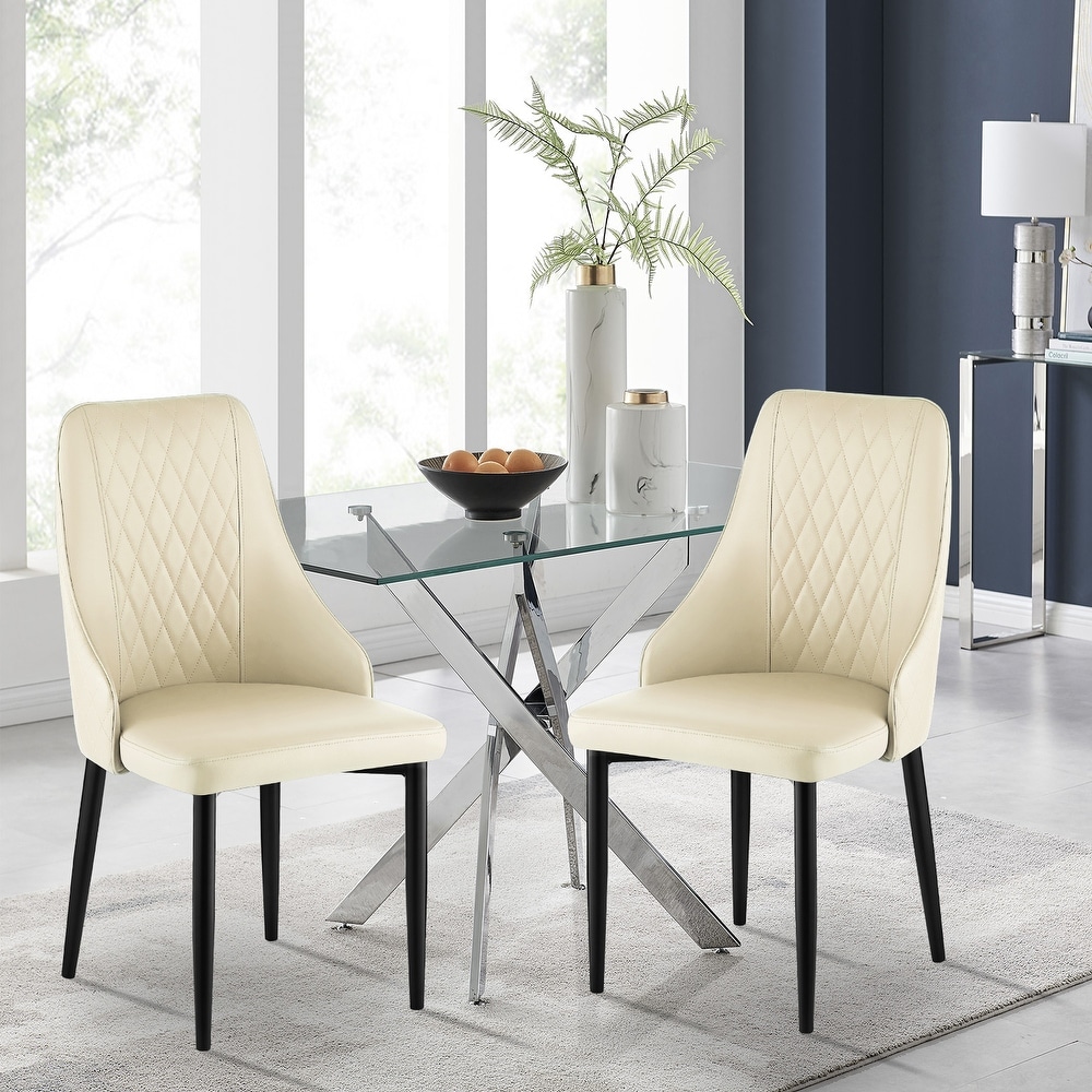 Modern PU Leather Upholstered Dining Chairs with High Back   17.72\