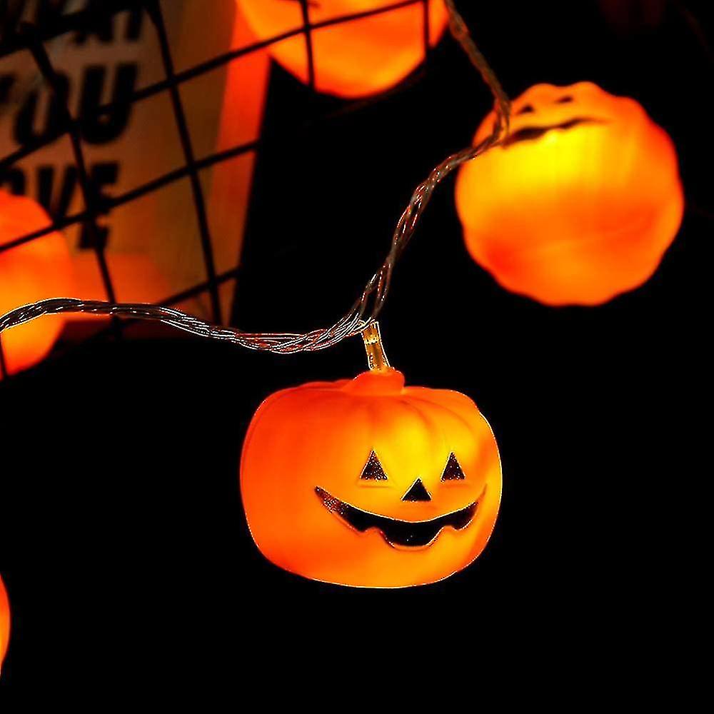 Halloween Led Pumpkin String Lights With Remote Control， 8 Modes， 3m/20 Lights， Usb Powered Outdoor Decoration