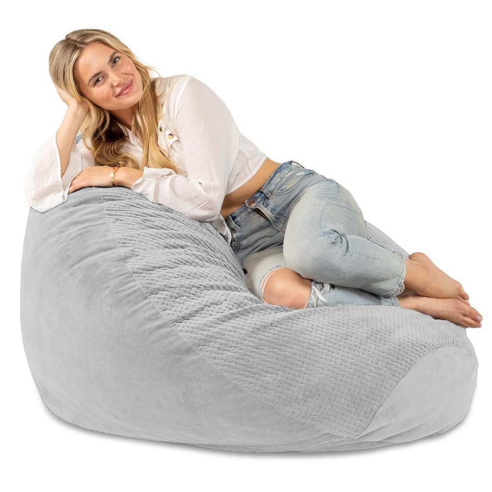 Jaxx Koku   Designer Oval Two Tone Bean Bag Chair   Quilted Microvelvet