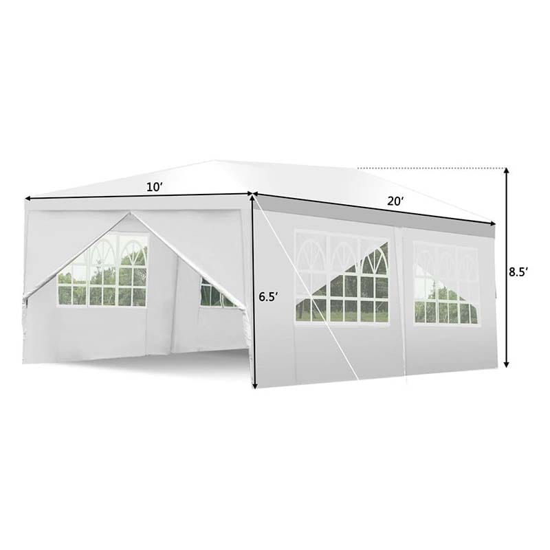 10 x 20 FT Outdoor Gazebo Canopy Tent Party Wedding Event Tent with 6 Removable Sidewalls & Carry Bag