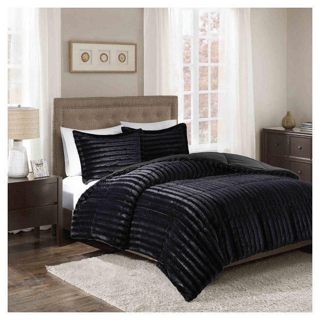 York Brushed Faux Fur Comforter Mini Set