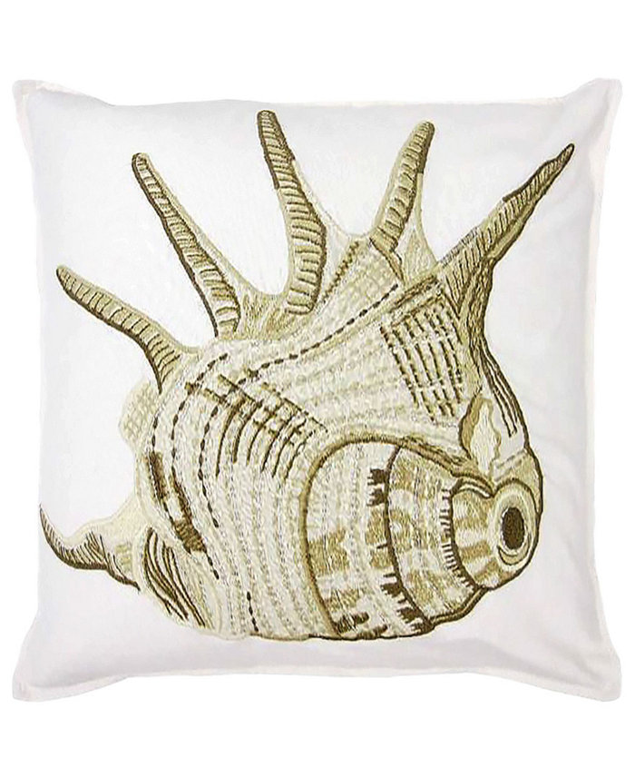 Mod Lifestyles Conch Embroidery Decorative Pillow， 20