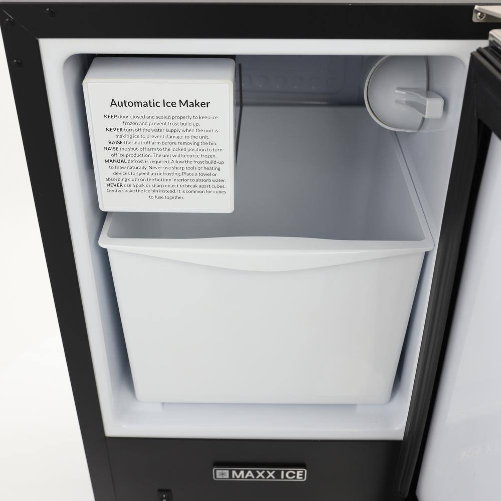 Maxx Ice Shallow Depth Indoor Built-In Undercounter Ice Maker in Stainless Steel MIM25C