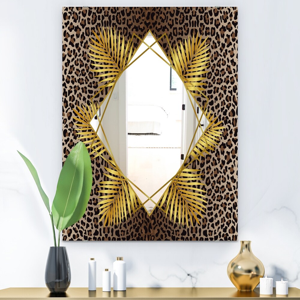 Designart 'Leopard 5' Glam Mirror   Modern Large Printed Wall Mirror