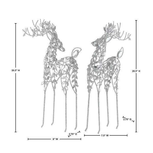 19.5 Wire Jewel Deer Set of 2