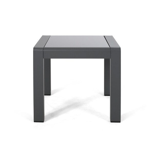 Cape Coral Outdoor Aluminum Side Table (Set of 2) by Christopher Knight Home