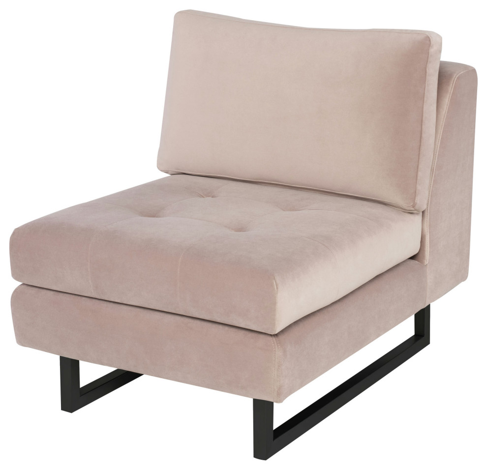 Janis Blush Fabric Armless Sofa Seat  Hgsc596   Transitional   Armchairs And Accent Chairs   by Kolibri Decor  Houzz