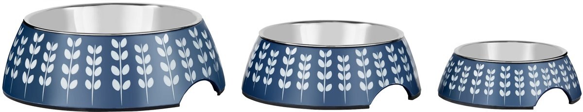 Frisco Leaf Design Stainless Steel Dog and Cat Bowl