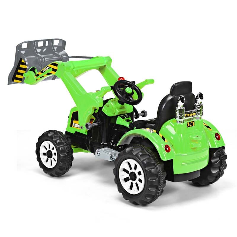 Kids Ride on Excavator, 12V Battery Powered Construction Vehicles Dumper Truck Toy with Front Loader Shovel