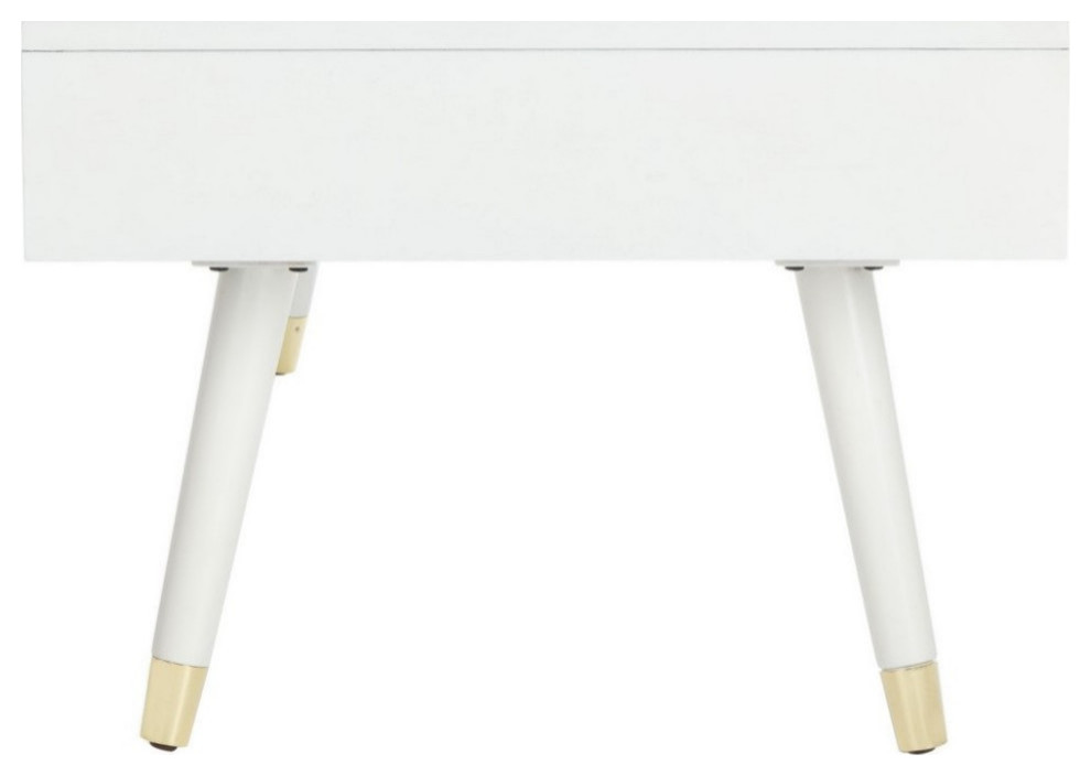 Vincent Gold Cap Coffee Table  White   Midcentury   Coffee Tables   by Rustic Home Furniture Deco  Houzz