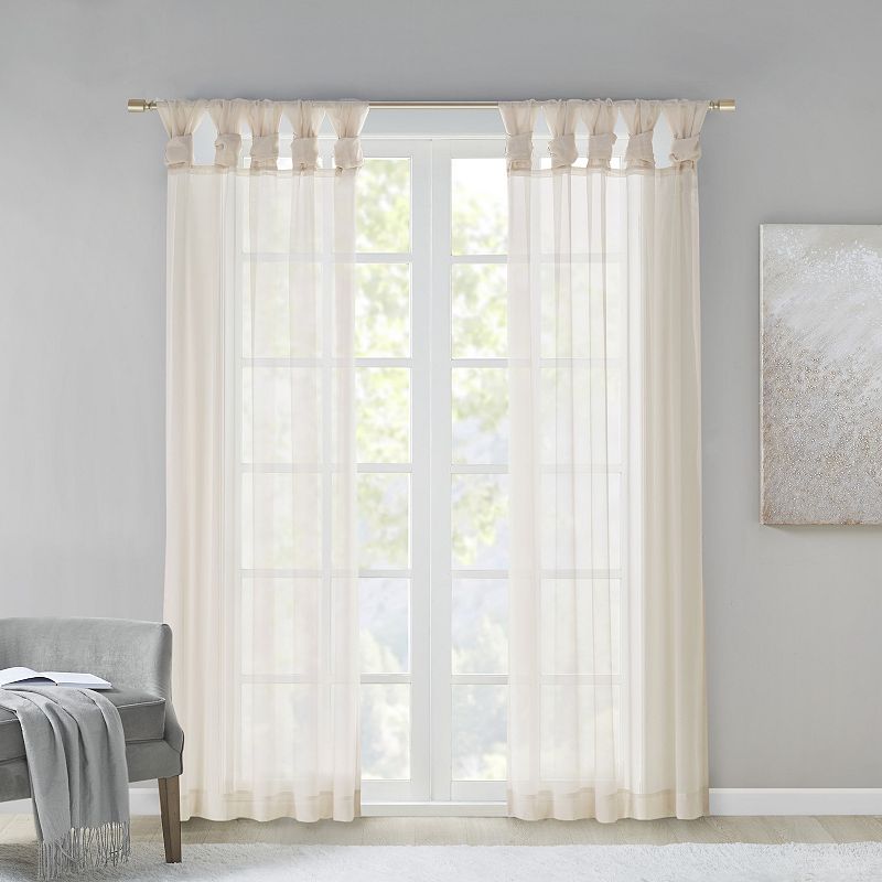 Madison Park 2-pack Elowen Twisted Tab Voile Sheer Window Curtains