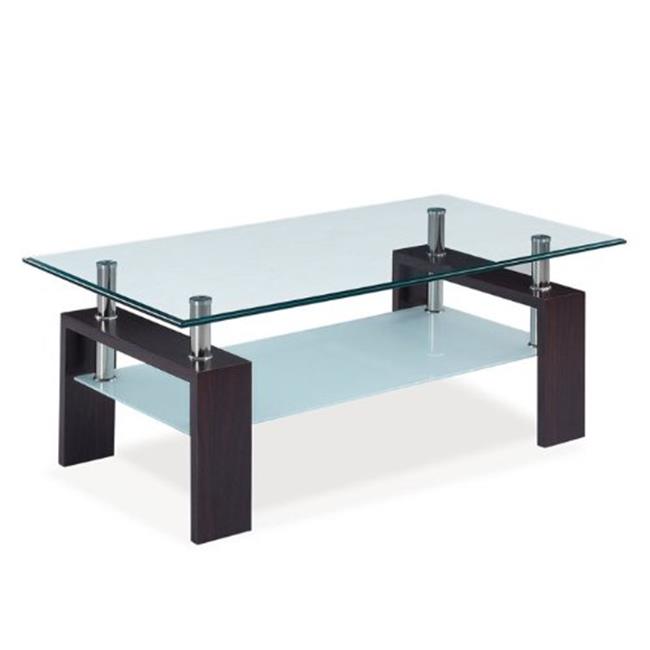 T646CT M Occasional Coffee Table& Clear With Dark Walnut