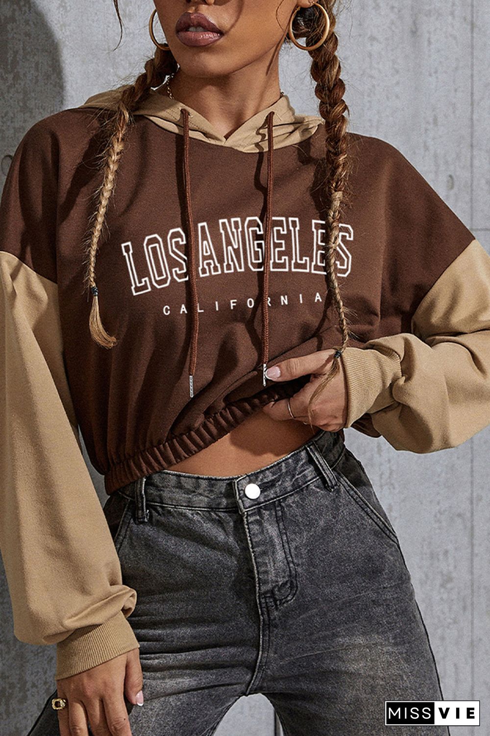 Los Angeles Print Short Length Hoodies