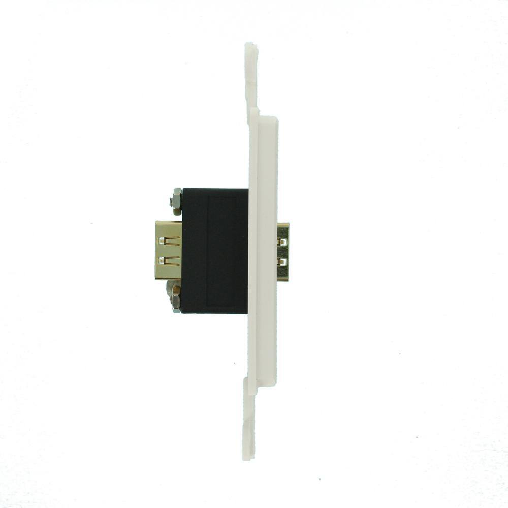 Leviton Decora White HDMI Feed-Through Connector 41647-W