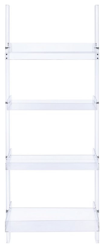 Coaster Amaturo 4 Shelf Contemporary Ladder Plastic Bookcase in Clear   Contemporary   Bookcases   by Simple Relax  Houzz