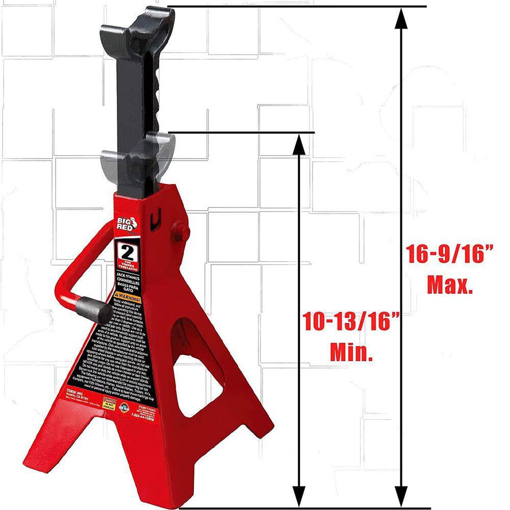 Big Red 2-Ton Trolley Floor Jack with 2-Ton Jack Stands and Shop Creeper T82040