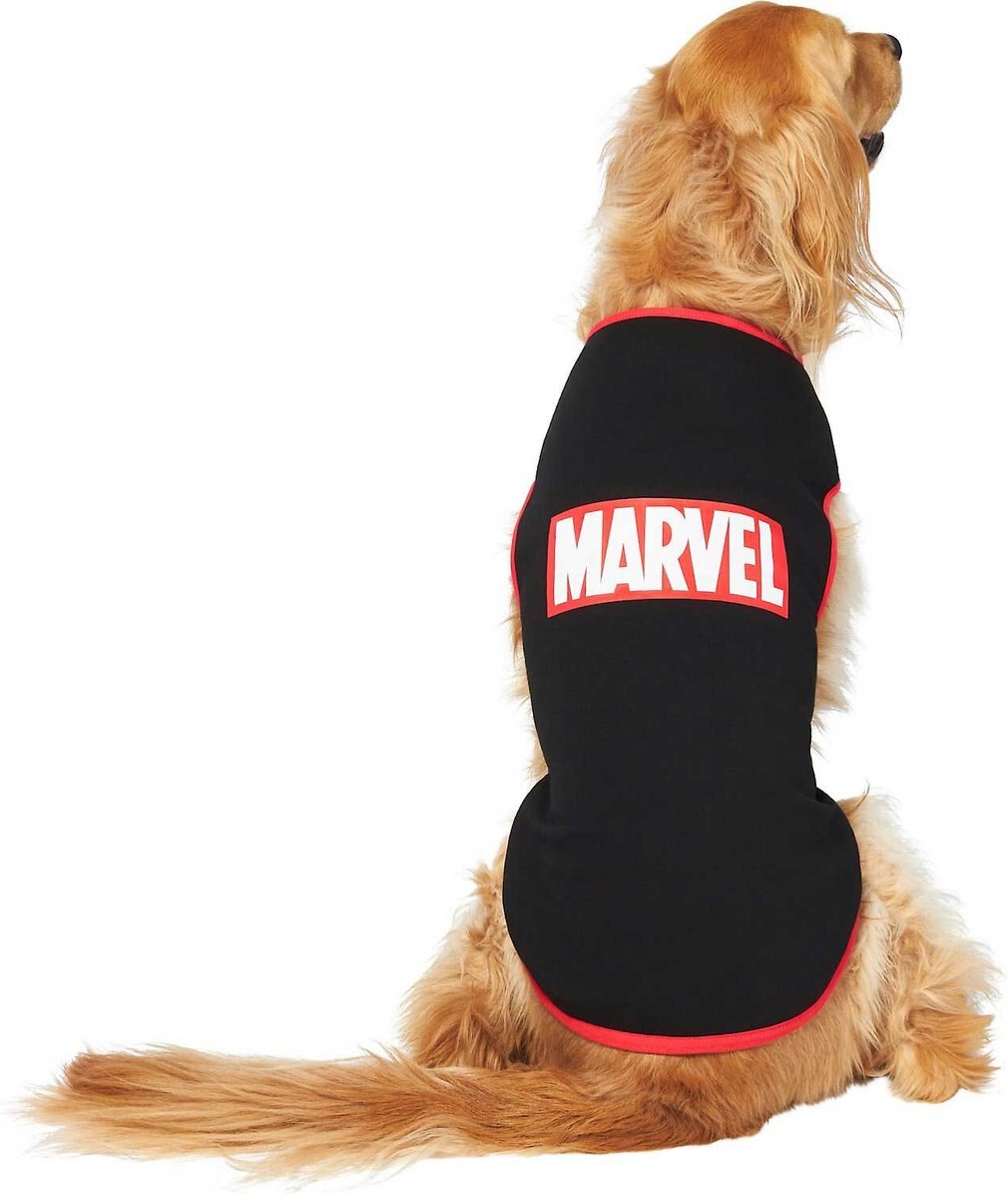 Marvel Logo Dog and Cat T-Shirt， Black