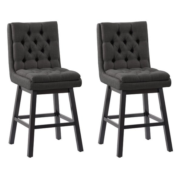 CorLiving Boston Tufted Fabric Barstool， Set of 2