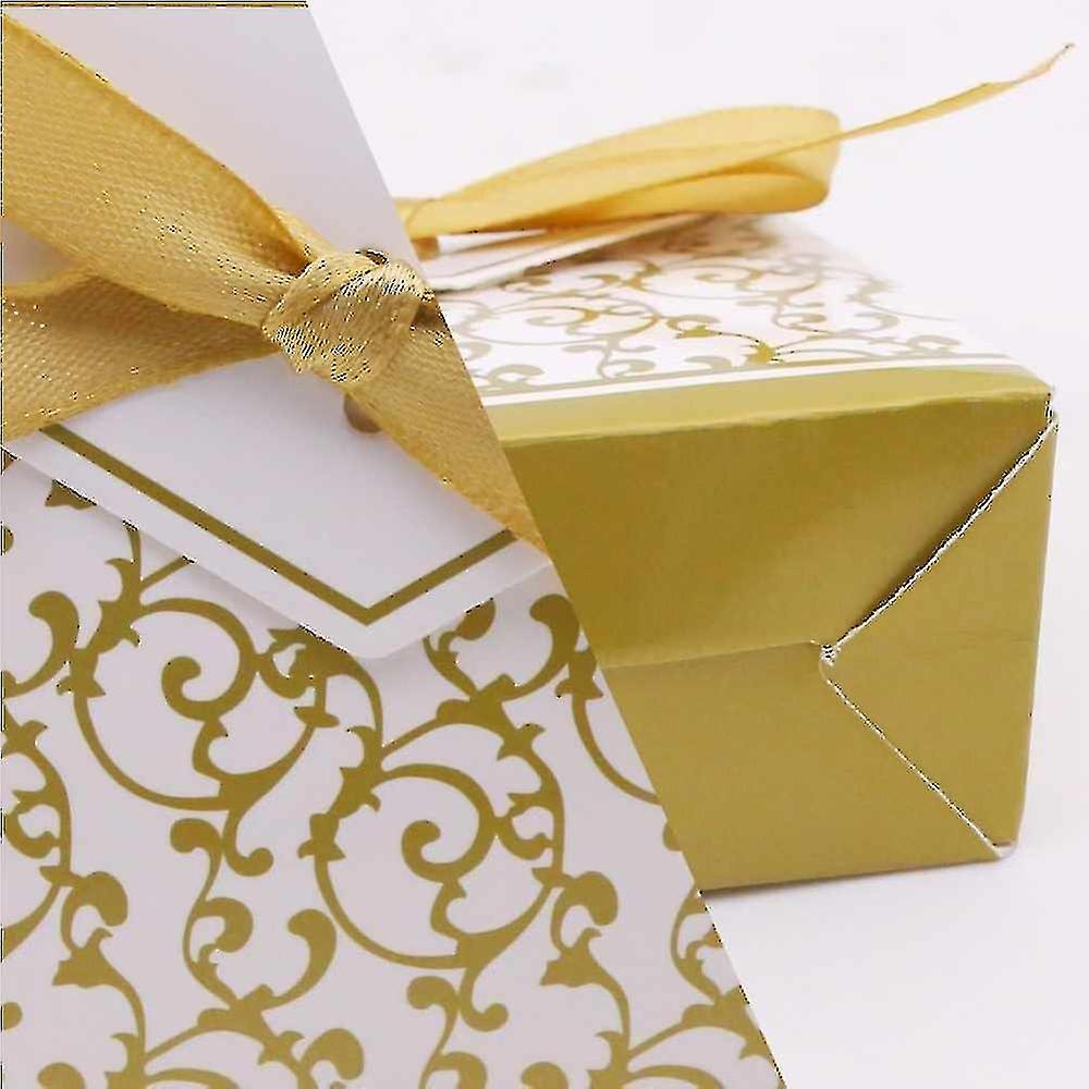 Candy Boxes， Gift Boxes With Gift Ribbons Candy Bag Cake Box 50 Pcs