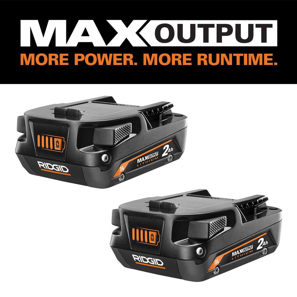 RIDGID 18V Lithium-Ion MAX Output 2.0 Ah Battery (2-Pack) AC840020PN