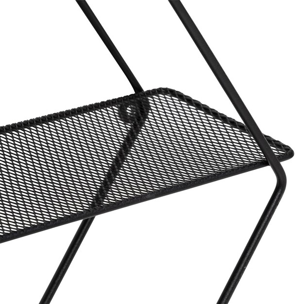 Honey can do Rhombus Metal Wall Shelf Black