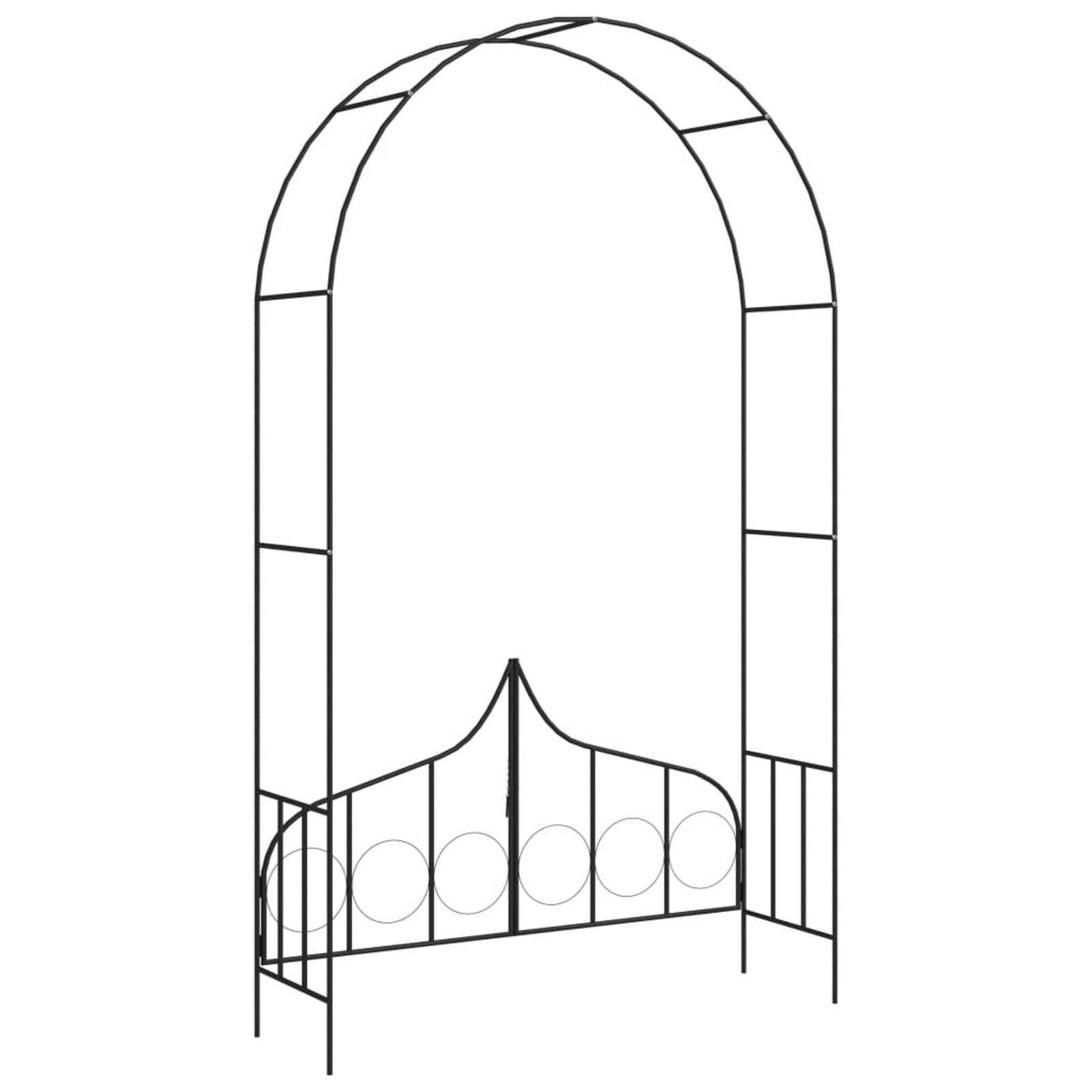 Garden Arch with Gate Black 54.3