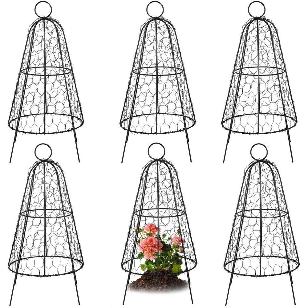 VEVOR Chicken Wire Cloche 12.2 in. x 20 in. Plant Protector Sturdy Metal Cage Garden Protection from Animals (6-Packs) HYZWBHT612X20VMPAV0