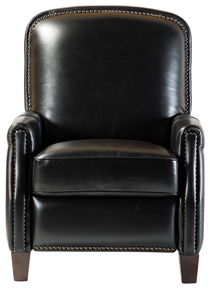 Genuine Leather Cigar Recliner With Nail Head Trim   Transitional   Recliner Chairs   by Karat Home  Houzz