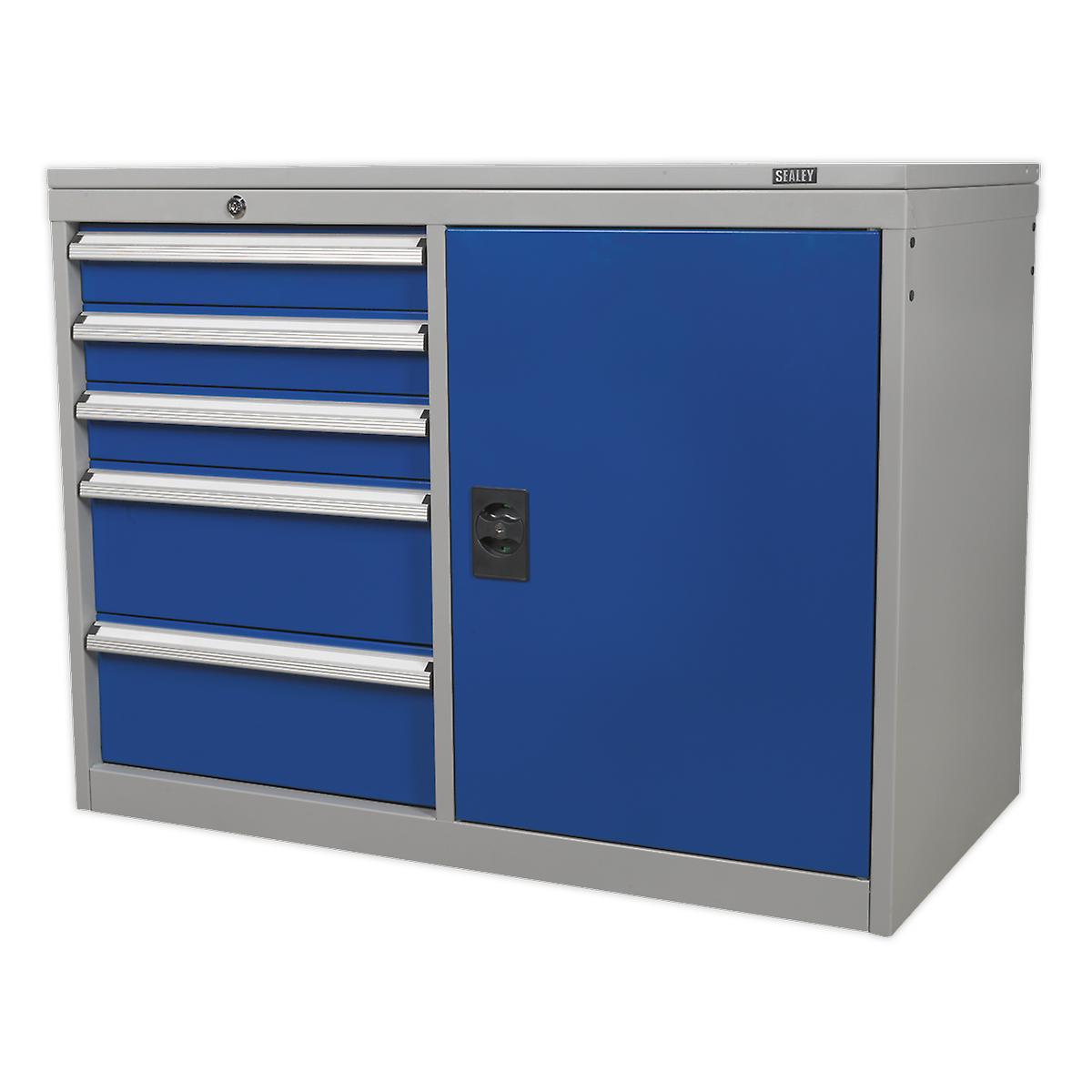 Sealey Api1103B Industrial Cabinet/Workstation 5 Drawer And 1 Shelf Locker