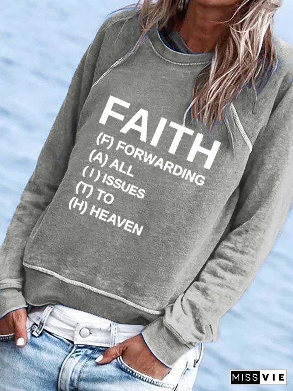 Plus size Casual Slogan Sweatshirts