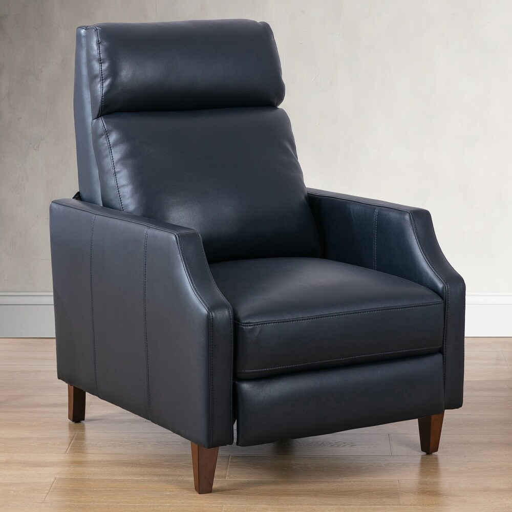 PU Leather Club Chairs Casual Single Sofa Push Back Recliner Arm Chairs Accent Chairs with Solid Wood Legs for Living Room