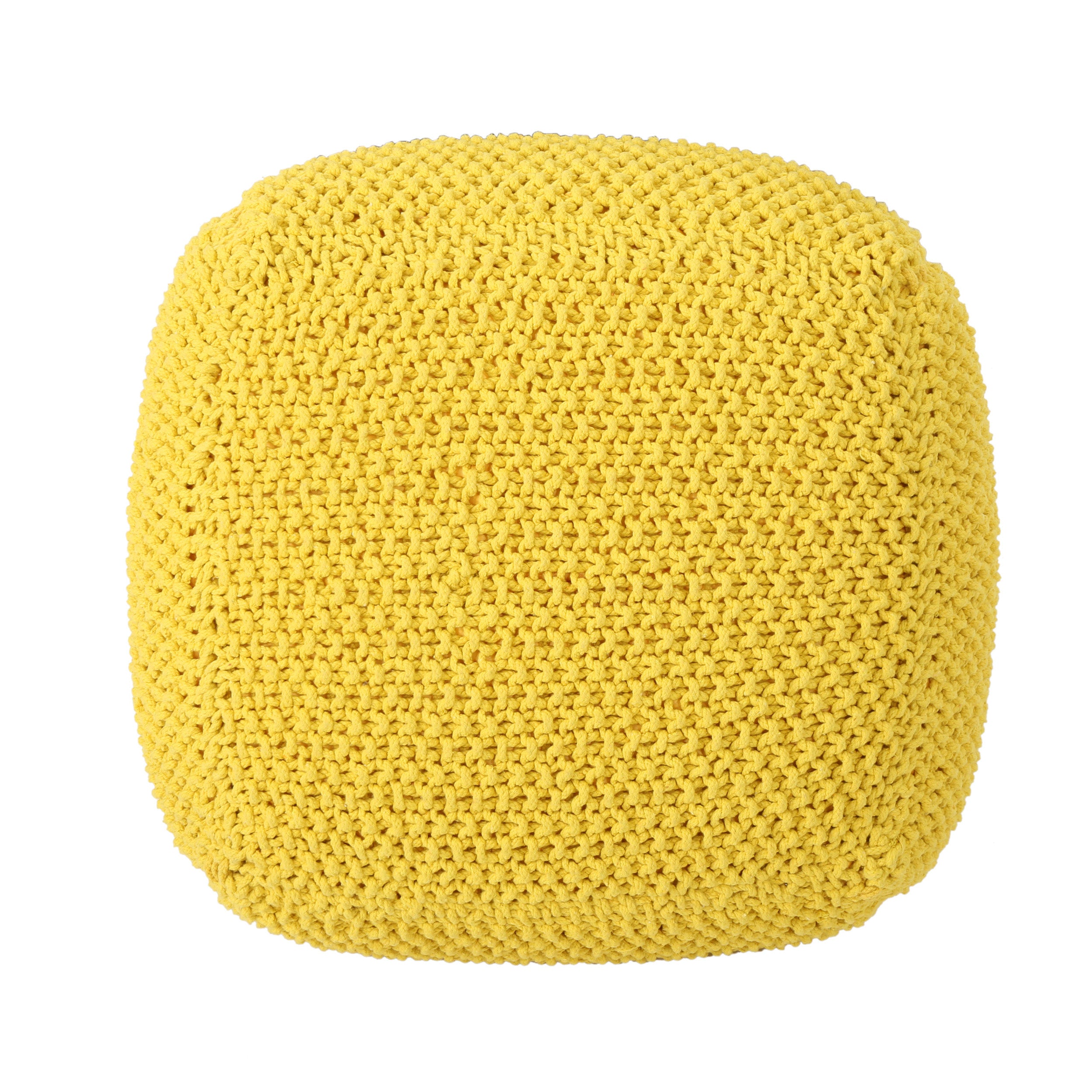 Lucy Knitted Cotton Square Pouf