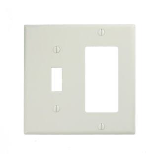 Leviton White 2-Gang 1-Toggle1-DecoratorRocker Wall Plate (1-Pack) R52-80405-00W