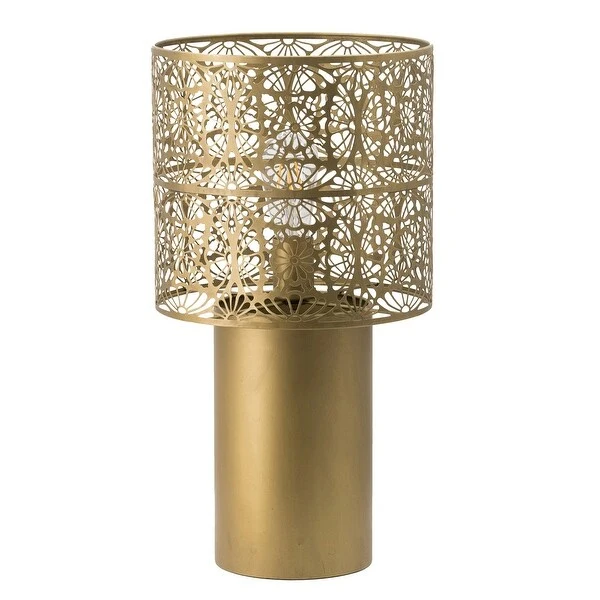 Modern Gold Lattice Iron Square Shade Table Lamp