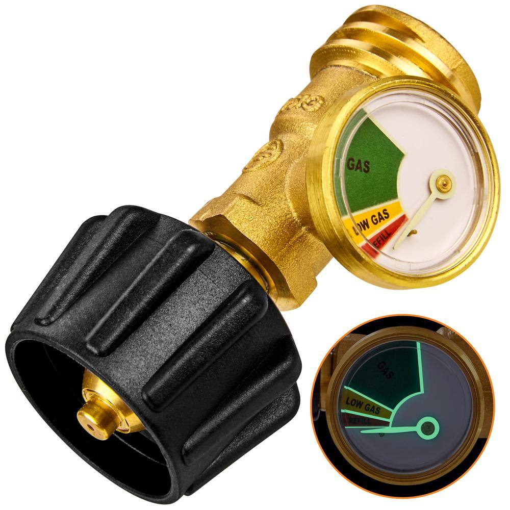 Flame King Propane Gas Meter Gauge Level Indicator with Glow-in-the-Dark Dial YSN-212B