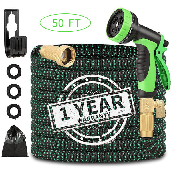 50 FT Flexible and Expandable Garden Hose - Strongest Triple Latex Core with 3/4