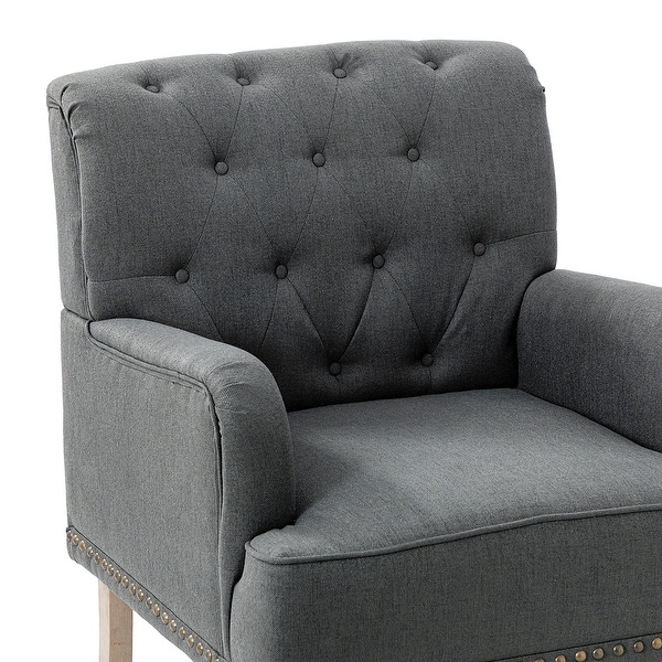 Geltrude Classic Upholstered Accent Arm Chair with Button Tufted Back by HULALA HOME