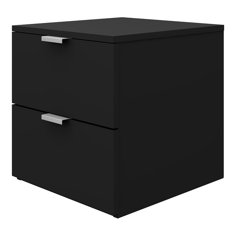 Hillsdale Delmar 2-Drawer Modern Wood Bedroom Nightstand in Matte Black